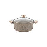 Oms Collection 3110 2 Parça Bio Granit 18x10 Cm 2,00 Litre Derin Tencere Sütlü Kahve Rengi Çok Renkli