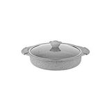 Oms Collection 3322 2 Parça Bio Granit 28x6,5 Cm 3,50 Litre Karnıyarık Tencere Gri Çok Renkli