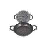 Oms Collection 3728 - 2 Parça - Döküm, Bio Granit, ( 16 Ve 20 Cm ) Sahan Seti, Siyah Renk Çok Renkli