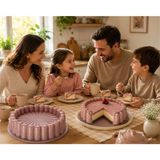 Oms Collection - Biogranit Döküm 26 cm Chese Cake Tart Kek Kalıbı ( 3296 - Rose Pink ) - Pembe Gül