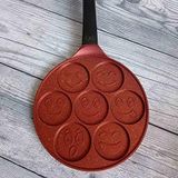 Oms Collection Kırmızı 26 cm Gülen Yüzler Krep Tavası