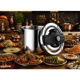 Oms Collection - Klipso Mega Big 12 Litre Indüksiyon Taban Düdüklü Tencere ( 5106 - 12 - Siyah ) - Gümüş