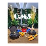 Oms Collection Kure - 3023 - 7 Parça - Bio Granit - Pfoa Ve Ptfe Free - Tencere, Tava, Çeyiz Seti Çok Renkli
