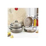 Oms Collection Sandstorm - 3051 - 7 Parça - Bio Granit - Pfoa Ve Ptfe Free - Tencere, Tava Çeyiz Seti Çok Renkli