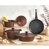 Oms Collection Triana 3537 9 Parça Biogranit Bronz Tencere Seti