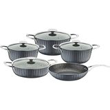 OMS Colonna - 3517 - 9 Parça, Bio Granit, Sağlıklı, Tencere, Tava Seti Antrasit, Platin Detay20x10 Cm - 2,5 Litre24x11 Cm - 4,0 Litre28x12 Cm - 6,2 Litre28x7 Cm - 3,7 Litre28x5 Cm - 2,5 Litre - 20 - 24 - 28 - 28 - 28 Cm