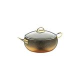 Oms Derin Kure Tencere Gold Granit Cam Kapak 20X9 Cm 152.3141.00.06-20-Gold