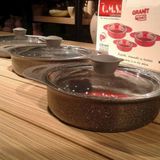 Oms Döküm Granit 6 Parça 16-18-20 CM Gri Kapaklı Sahan Set
