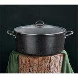 Oms Gastro Granit Derin Tencere 34CM 3113 - Siyah - 34 cm