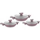 OMS Granit 6 Parça Sahan Set Pembe - 20 cm