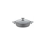 OMS Granit Karnıyarık Tencere 26x7.5 CM Gri Cam Kapak - 152.3310.01.02-26