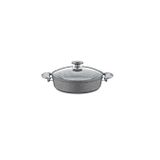 Oms Granit Karniyarik Tencere 32X9 Cm Gri Cam Kapak - 152.3310.01.02-32 Grı