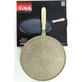 Oms Granit Kum Beji 34 cm Çift Taraflı Döküm Grill Gözleme Tavası