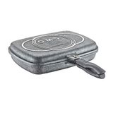 Oms Gri 36x26x9 cm Granit Double Grill Tava