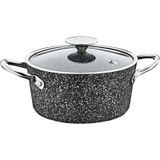 Oms Indüksiyon 3116 Siyah 20 cm Granit Derin Tencere