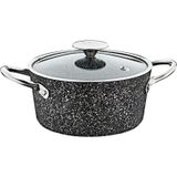 Oms Indüksiyon 3116 Siyah 22 cm Granit Derin Tencere