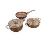 Oms Jr.Mini Döküm 5 Parça Tencere Tava Seti 14cm