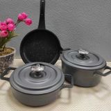 Oms Oms Jr.Mini Döküm 5 Parça Tencere Tava Seti 14Cm