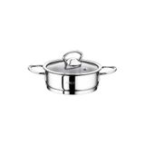 OMS PASLANMAZ 2008 2 Parça Paslanmaz Çelik 12x5 Cm 0,50 Litre Mini Çelik Tencere