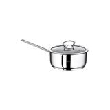 OMS PASLANMAZ 2008 2 Parça Tek Kulplu Paslanmaz Çelik 14x5 Cm 0,70 Litre Mini Çelik Kaçerola Tencere