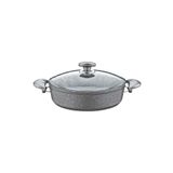 OMS PASLANMAZ 3310 2 Parça Bio Granit 24x7,5 Cm 2,75 Litre Karnıyarık Tencere Gri