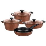 Oms Triana 3536 7 Parça Bronz Biogranit Döküm Tencere Tava Seti