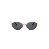 Omset Siyah Altın Metal Sap Yuvarlak Çerçeve Unisex UV400 Vintage Retro Güneş Gözlüğü