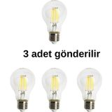 Ömür Avize CT-4217 Edison LED Rustik Ampul 8W Günışığı (Sarı) - 3’lü Paket - Beyaz