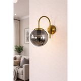 Ömür Avize Dolunay Gold Kasa Camlı Tekli Aplik( Pilli Değildir)