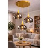 Ömür Avize Hazal Eskitme Gold Kasa 3lü Sarkıt Avize - 1 - Beyaz