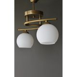 Ömür Avize Hestia Gold Kasa Beyaz camlı 2li Avize - Eskitme