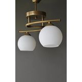 Ömür Avize Hestia Modern Gold Kasa Beyaz Camlı Avize 2li - 1
