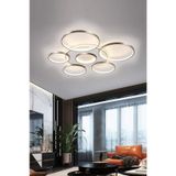 Ömür Avize Jüpiter Modern Gri Kasa 75 Cm Beyaz Ledli Plofonyer Ledli Avize