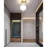 Ömür Avize Lunas Modern Gold Kasa Beyaz Kapalı Camlı Tekli Avize - 1