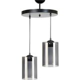 Ömür Avize Modern Füme Camlı Ikili Avize - 1 - Beyaz