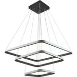 Ömür Avize Nikol Modern Tasarım Kare Ledli Üçlü Avize - Siyah - 3