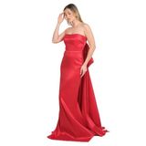 Ömür inn Straplez Fiyonk Ve Kuyruk Detaylı Abiye Elbise, 40, 816452024244, Kırmızı, Kadın