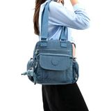 Omuz Çantası Çapraz Uzun Askılı Çok Cepli 30*25 cm Yağmur Geçirmez Içi Astarlı Klinkır Kumaş - 30 x 25 cm - Mavi
