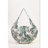 Omuz Çantası Yeşil Desenli Duck Kumaş Astarlı Fermuarlı 60X32 Cm