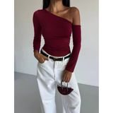 Omuz Detaylı Kollu Bluz Bordo