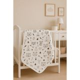 Omy %100 Pamuklu Desenli Battaniye&kundak 80X80 cm Yenidoğan&hastane Çıkışı - Çadır Desen - 80 x 80 cm