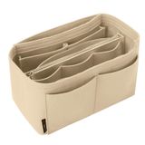 OMYSTYLE Çanta Düzenleyici Ekleme, Keçe Tote Çanta Düzenleyici Ekleme, 5 Boyutlu, İç Çanta için El Çantası Bölücüler, Longchamp, Neverful, Speedy ve Daha Fazlası ile Uyumlu, Bej, X-Large
