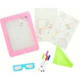 OMZ 3D Doodle Sihirli Pembe Yazı Tahtası Kız Erkek Çocuk Oyuncak Eğitici Oyuncaklar - Çok Renkli