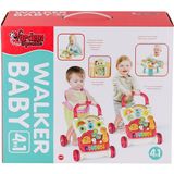 OMZ BIB-6018 Pianolu Yürüme Arkadaşı 4ın1 Kız Erkek Çocuk Oyuncak Eğitici Oyuncaklar - Çok Renkli