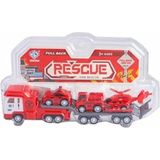 OMZ Çek Bırak Taşıyıcı Itfaiye Tırı ve Mini Araçlar Kız Erkek Çocuk Oyuncak Eğitici Oyuncaklar - Çok Renkli