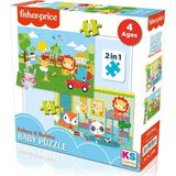 OMZ Fisher Price Baby Railway & Bedtime 2’si 1 Arada Puzzle Kız Erkek Çocuk Oyuncak Eğitici Oyuncaklar - Çok Renkli