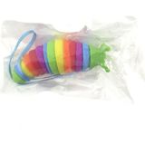 OMZ Kıvrılabilen Renkli Plastik Salyangoz Anahtarlık Yeşil Kız Erkek Çocuk Oyuncak Eğitici Oyuncaklar - Çok Renkli