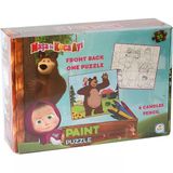 Omz Maşa Koca Ayı Boyamalı Puzzle Kız Erkek Çocuk Oyuncak Eğitici Oyuncaklar