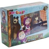 OMZ MS7968 Maşa ile Koca Ayı 100 Parça Puzzle -Laçokids Kız Erkek Çocuk Oyuncak Eğitici Oyuncaklar - Çok Renkli