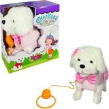 OMZ PFT-B025 Peluş Tasmalı Yürüyen Köpek Pembe -Vrd Kız Erkek Çocuk Oyuncak Eğitici Oyuncaklar - Çok Renkli